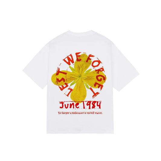 MUSTARD FLOWER WHITE T-SHIRT