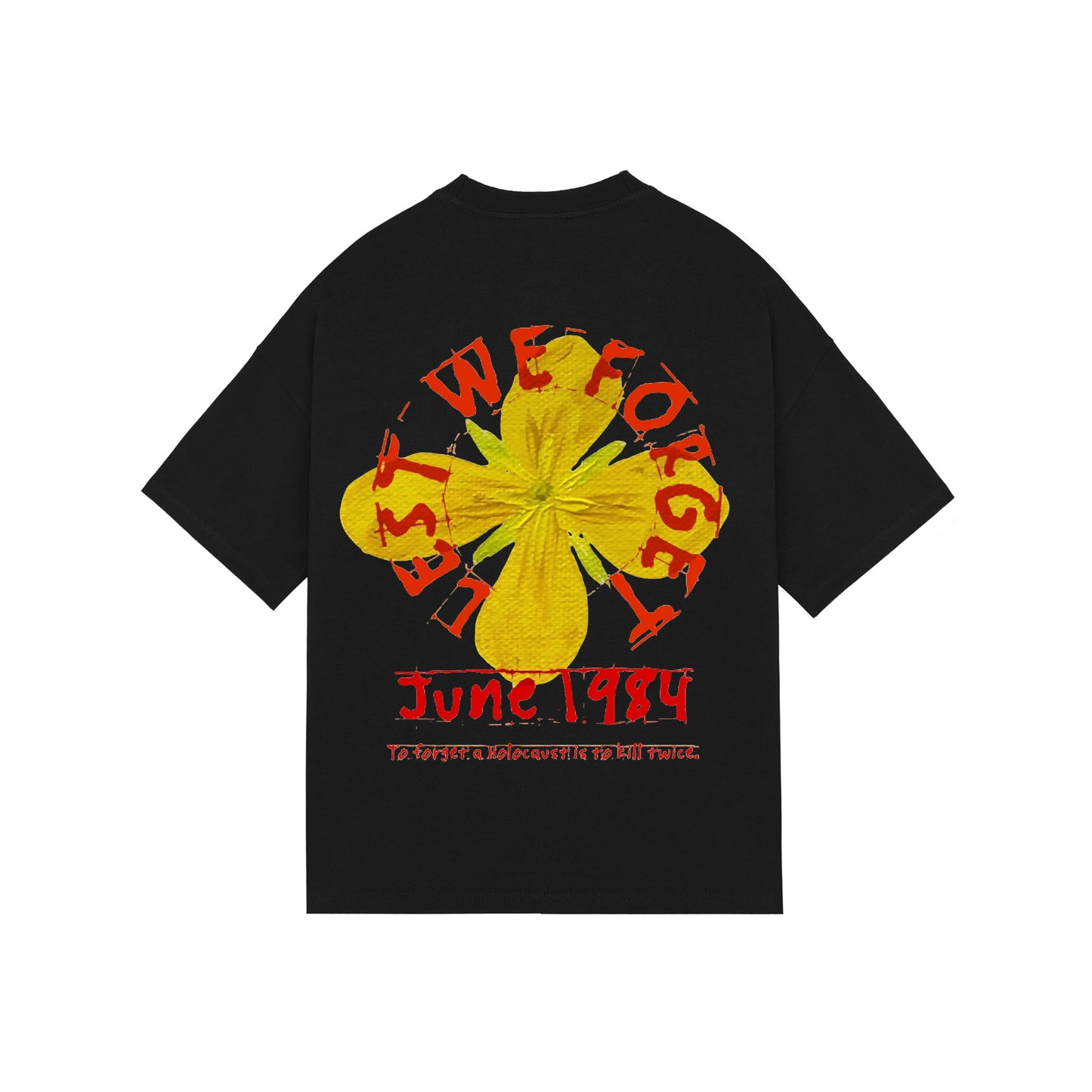 MUSTARD FLOWER BLACK T-SHIRT